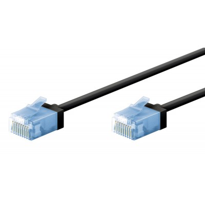 GOOBAY καλώδιο δικτύου 74233, CAT 6A U/UTP, ultra slim, copper, 500MHz, 1m, μαύρο