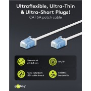 GOOBAY καλώδιο δικτύου 74301, CAT 6A U/UTP, slim, copper, 500MHz, 10m, λευκό