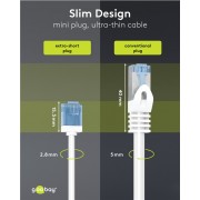 GOOBAY καλώδιο δικτύου 74301, CAT 6A U/UTP, slim, copper, 500MHz, 10m, λευκό