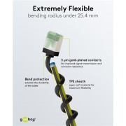 GOOBAY καλώδιο δικτύου 74350, CAT 8.1 U/FTP, slim, copper, 2000MHz, 0.15m, μαύρο
