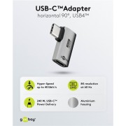 GOOBAY αντάπτορας USB-C 74441, γωνιακός 90°, USB4, 240W, 40Gbps, 8K, γκρι