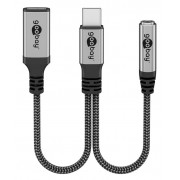 GOOBAY αντάπτορας USB-C σε 3.5mm & USB-C 74524, 60W, 480Mbps, γκρι