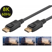 GOOBAY καλώδιο DisplayPort 74777, VESA Certified, 8K/60Hz, 32.4 Gbps, 1m, μαύρο