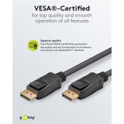 GOOBAY καλώδιο DisplayPort 74778, VESA Certified, 8K/60Hz, 32.4 Gbps, 2m, μαύρο