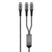 GOOBAY καλώδιο USB-C σε 2x USB-C 75739, 60W, 480Mbps, 1.5m, γκρι