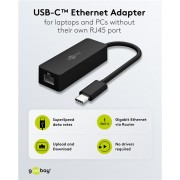 GOOBAY αντάπτορας δικτύου 76579, USB-C, 1000Mbps Ethernet, μαύρος