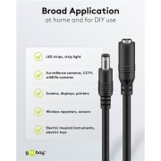 GOOBAY καλώδιο προέκτασης τροφοδοσίας 76671, 5.5x2.1mm, 5m, μαύρο