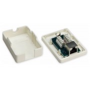 GOOBAY επιτοίχια πρίζα δικτύου 77634, 1 θύρα RJ45, CAT 6 STP, λευκή