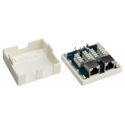 GOOBAY επιτοίχια πρίζα δικτύου 77635, 2 θύρες RJ45, CAT 6 STP, λευκή