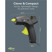 GOOBAY πιστόλι θερμοκόλλησης σιλικόνης 77824 με 2x ράβδους σιλικόνης 11mm, 80W, μαύρο