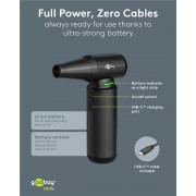 GOOBAY ηλεκτρικό air duster 77831 με φακό, 180W, 6000mAh, μαύρο