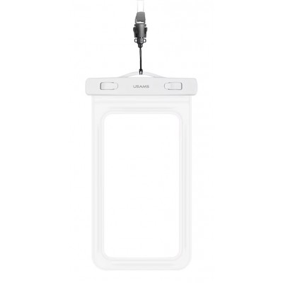 USAMS αδιάβροχη θήκη smartphone US-YD011, έως 7", IPX8, λευκή