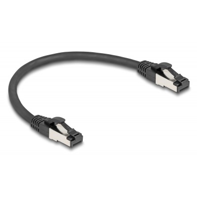 DELOCK καλώδιο δικτύου 80566, CAT 8.1 S/FTP, copper, 2000MHz, 0.25m, μαύρο