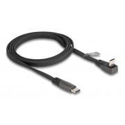 DELOCK καλώδιο USB-C 80751, 60W, flat, γωνιακό, 480 Mbps, 1m, μαύρο