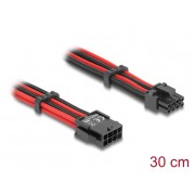 DELOCK καλώδιο 8 pin σε 6+2 pin PCIe 80975 με υφασμάτινη επένδυση, 30cm