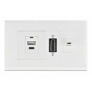 DELOCK module βάση πρίζας Easy 45 81316, 130 x 80 mm, λευκό