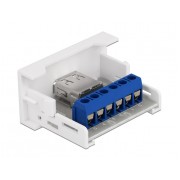 DELOCK module USB σε terminal block Easy 45 81343, 22.5x45mm, λευκό