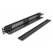 DELOCK cable management 81555 για rack 19"/1U, πλαστικό/μεταλλικό, μαύρο