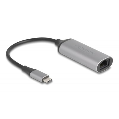 DELOCK αντάπτορας δικτύου 81570, USB-C, 5Gbps Ethernet, ασημί