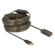 DELOCK καλώδιο USB 2.0 αρσενικό σε θηλυκό 82690, active, 20m, μαύρο