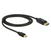 DELOCK καλώδιο mini DisplayPort σε DisplayPort 82698, 4K/60Hz, 21.6 Gbps, 1m, μαύρο