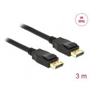 DELOCK καλώδιο DisplayPort 1.2 83807, 4K/60Hz, 21.6 Gbps, 3m, μαύρο