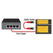 DELOCK tester καλωδίων 86407, λειτουργία εύρεσης θύρας, RJ45/RJ12, μαύρο