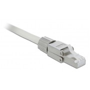 DELOCK βύσμα RJ45 CAT 6A STP 86477, tool-free, ασημί