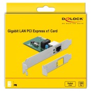 DELOCK κάρτα επέκτασης PCI Express σε RJ45 90381, 1000Mbps, low profile