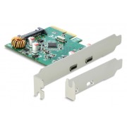 DELOCK κάρτα επέκτασης PCI Express x4 σε 2x USB-C 90397, 10 Gbps