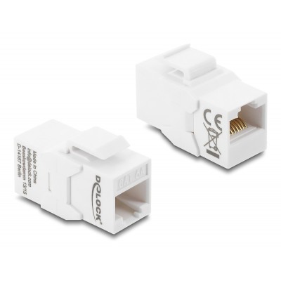 DELOCK Keystone module RJ45 90991, θηλυκό σε θηλυκό, Cat 6A UTP, λευκό