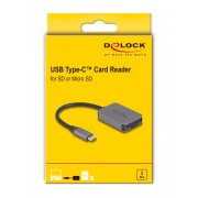 DELOCK card reader 91009 για SD & micro SD, USB-C, 5 Gbps, γκρι