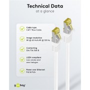 GOOBAY καλώδιο δικτύου 91095, CAT 7 S/FTP, copper, 500MHz, 5m, λευκό