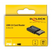 DELOCK USB card reader 91603 για κάρτες μνήμης micro SD, μαύρο