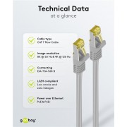 GOOBAY καλώδιο δικτύου 91603, CAT 7 S/FTP, copper, 500MHz, 2m, γκρι