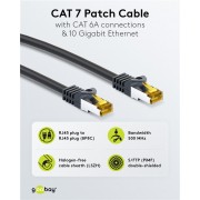 GOOBAY καλώδιο δικτύου 91626, CAT 7 S/FTP, copper, 500MHz, 5m, μαύρο