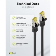 GOOBAY καλώδιο δικτύου 91626, CAT 7 S/FTP, copper, 500MHz, 5m, μαύρο