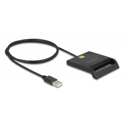 DELOCK card reader 91724 για smart card, USB σύνδεση, 480Mbps, μαύρο