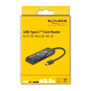 DELOCK card reader 91739 για micro SD/SD/CF/MS/xD, USB-C, μαύρο