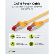 GOOBAY καλώδιο δικτύου 92453, CAT 6 S/FTP, copper, 250MHz, 0.15m, κίτρινο
