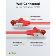 GOOBAY καλώδιο δικτύου 92458, CAT 6 S/FTP, copper, 250MHz, 0.15m, κόκκινο