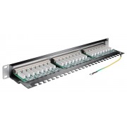 GOOBAY patch panel 93048 19"/1U, 24x ports, CAT 6 STP, μαύρo