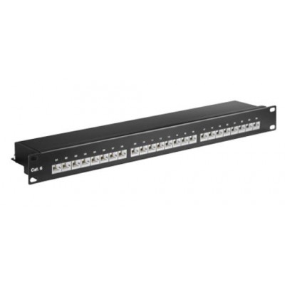 GOOBAY patch panel 93048 19"/1U, 24x ports, CAT 6 STP, μαύρo