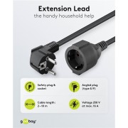 GOOBAY μπαλαντέζα προέκταση ρεύματος 93094, schuko, 3x 1.5mm², 5m, μαύρη
