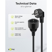 GOOBAY μπαλαντέζα προέκταση ρεύματος 93094, schuko, 3x 1.5mm², 5m, μαύρη