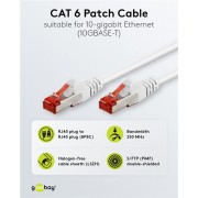 GOOBAY καλώδιο δικτύου 93217, CAT 6 S/FTP, copper, 250MHz, 0.25m, λευκό