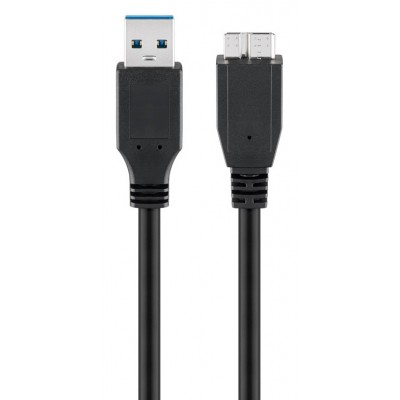 GOOBAY καλώδιο USB 3.0 σε USB 3.0 micro Τype B 95026, 1.8m, μαύρο
