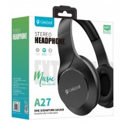 CELEBRAT headphones A27, wireless & wired, Bluetooth 5.3, Φ40mm, μαύρα