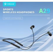 CELEBRAT earphones A29 με μαγνήτη, Bluetooth, 10mm, 80mAh, μαύρα