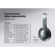 CELEBRAT headphones A33, ασύρματα & ενσύρματα, ANC, 40mm, 300mAh, μαύρα